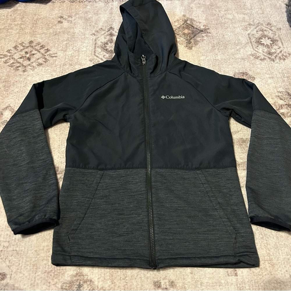 Columbia Kids Black And Gray Rain Resistant Jacket Size M 10-12